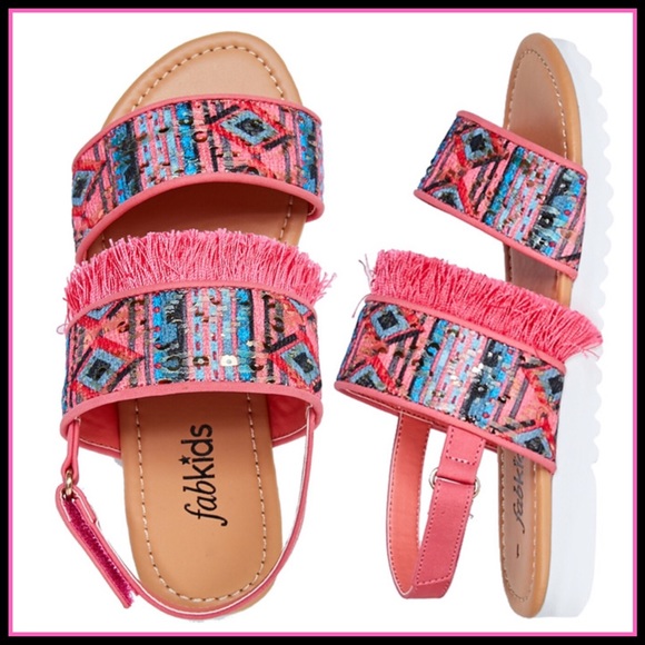 fabkids Other - New! Fab kids Fringe track sole sandals! Sz 4 & 5 fabkids Other - New! Fab kids Fringe track sole sandals! Sz 4 & 5